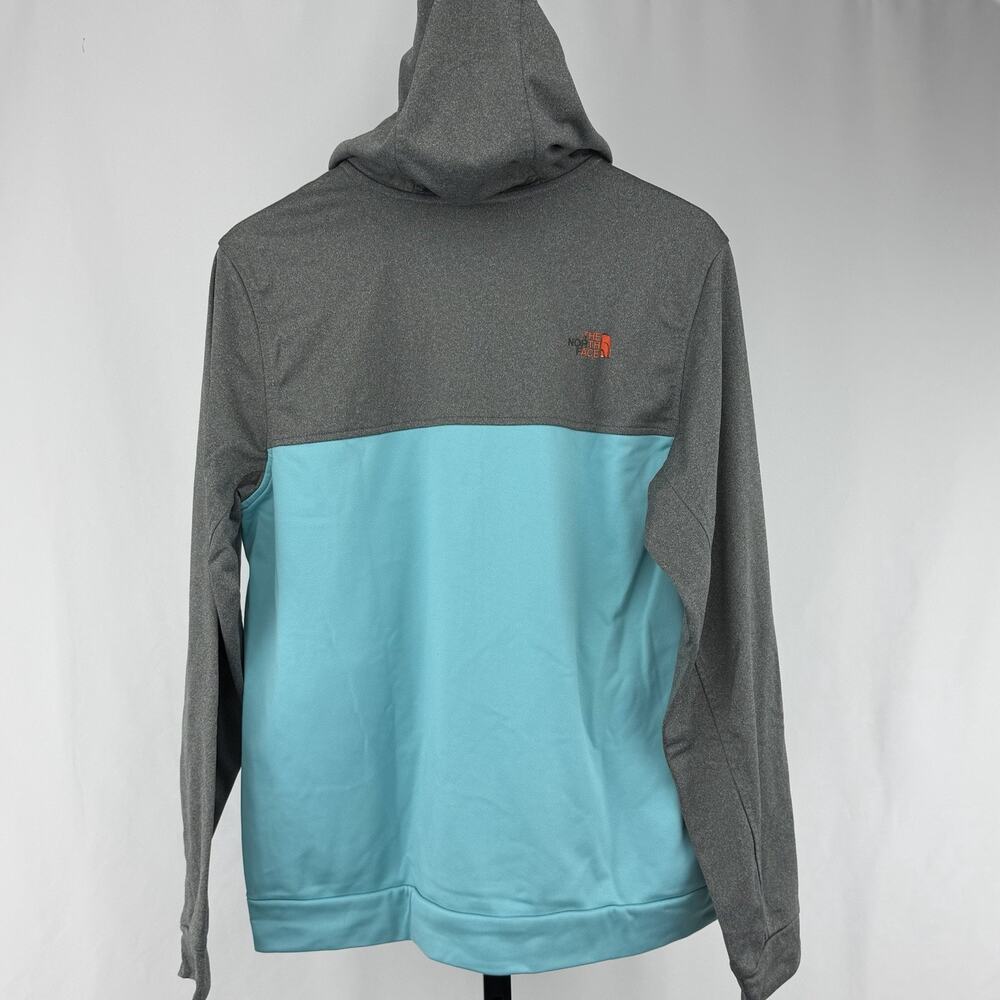 The North Face Full Zip Hoodie Gray Teal Softshell Jacket Mens M Zip Pockets - Picture 2 of 7